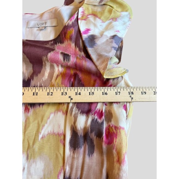Ann Taylor Loft Womens Multicolor Ruffle Sleeve Dress Size 12 - Picture 6 of 16